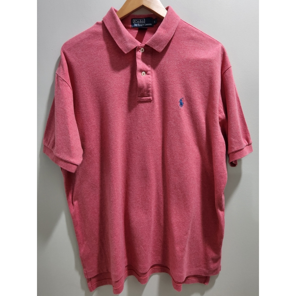 Pink Polo Shirt, Size Large, Blue Polo Logo, Polo by Ralph Lauren